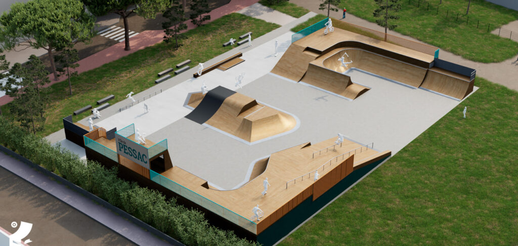 Vue aérienne du futur skate park